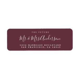 Chic Script Future Mr Mrs Wedding Return Address