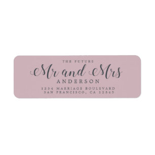 Chic Script Future Mr Mrs Wedding Return Address