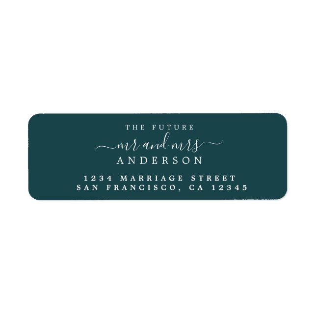 Chic Script Future Mr Mrs Wedding Return Address (Front)
