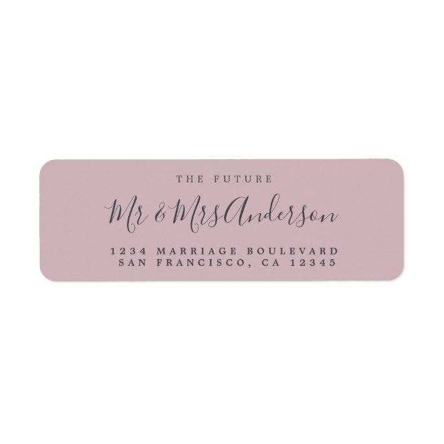 Chic Script Future Mr Mrs Wedding Return Address (Front)