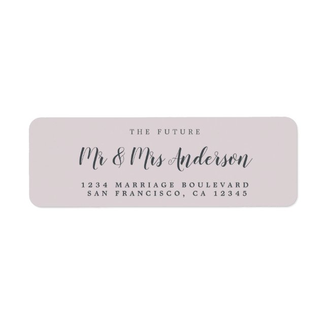 Chic Script Future Mr Mrs Wedding Return Address (Front)