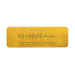 Chic Script Future Mr Mrs Wedding Return Address