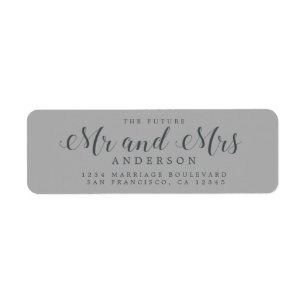 Chic Script Future Mr Mrs Wedding Return Address