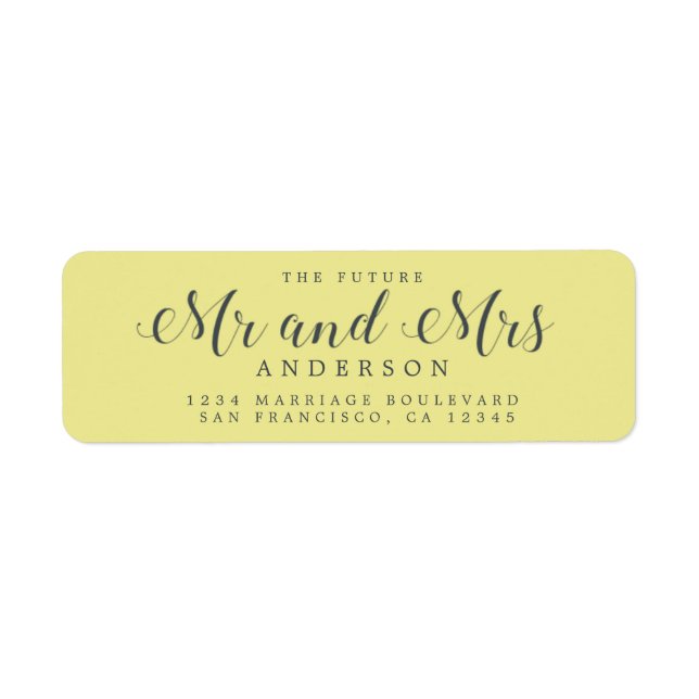 Chic Script Future Mr Mrs Wedding Return Address (Front)