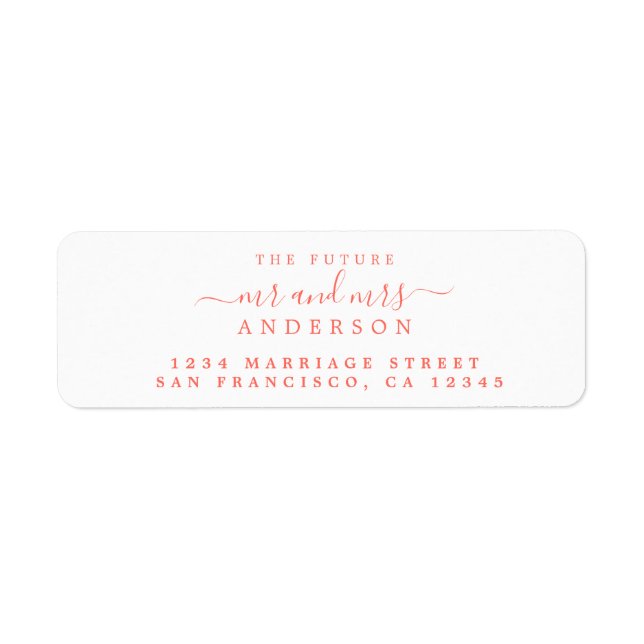 Chic Script Future Mr Mrs Wedding Return Address (Front)