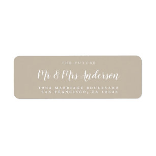 Chic Script Future Mr Mrs Wedding Return Address