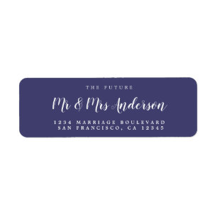 Chic Script Future Mr Mrs Wedding Return Address