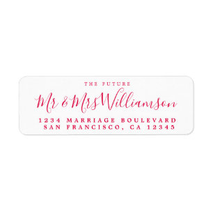 Chic Script Future Mr Mrs Wedding Return Address