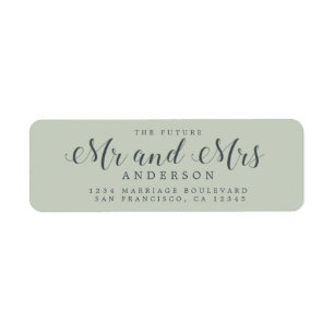 Chic Script Future Mr Mrs Wedding Return Address