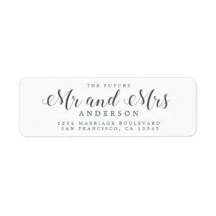 Chic Script Future Mr Mrs Wedding Return Address