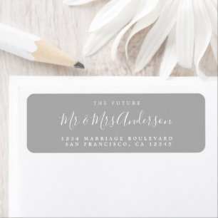 Chic Script Future Mr Mrs Wedding Return Address
