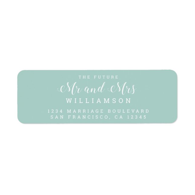 Chic Script Future Mr Mrs Wedding Return Address (Front)