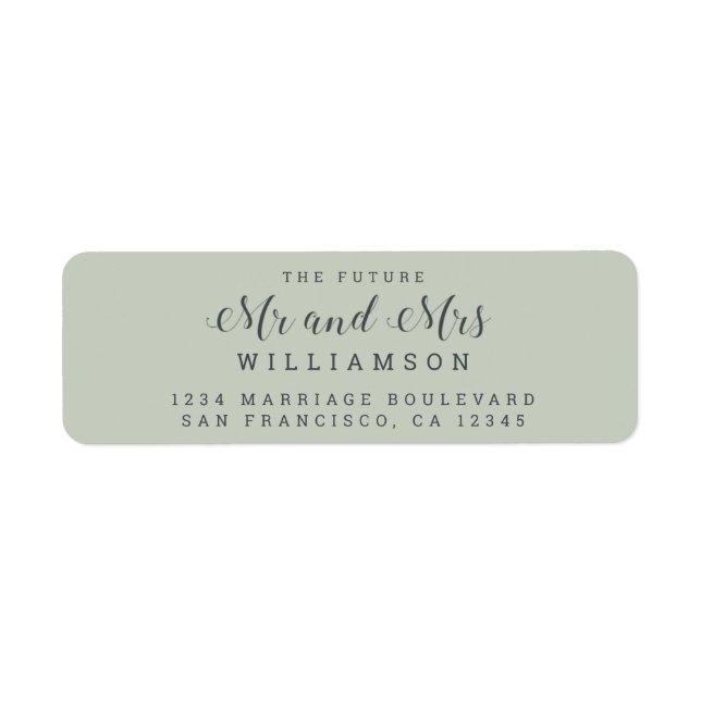 Chic Script Future Mr Mrs Wedding Return Address (Front)
