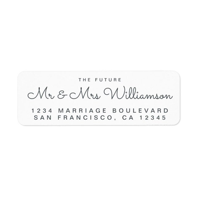 Chic Script Future Mr Mrs Wedding Return Address (Front)