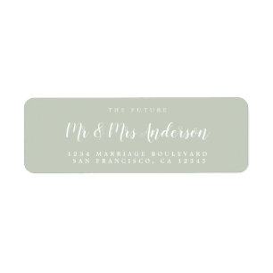 Chic Script Future Mr Mrs Wedding Return Address