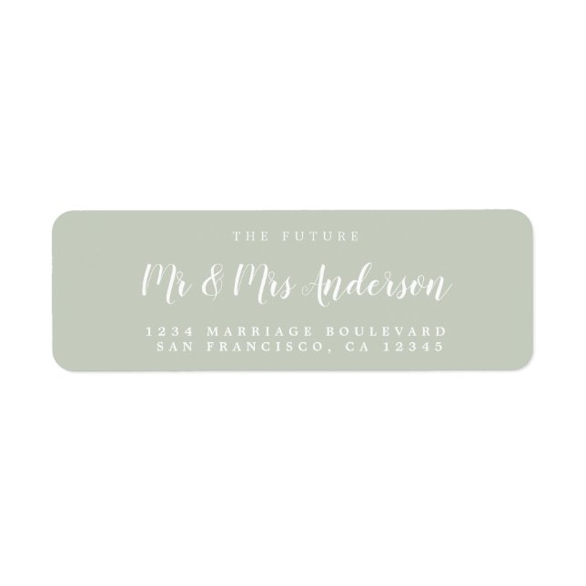 Chic Script Future Mr Mrs Wedding Return Address (Front)