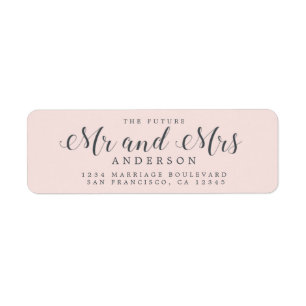 Chic Script Future Mr Mrs Wedding Return Address