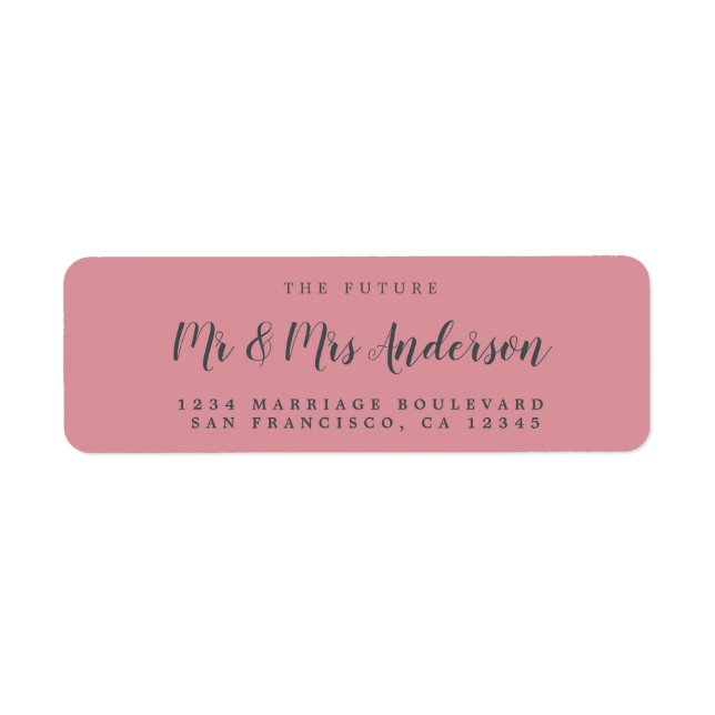 Chic Script Future Mr Mrs Wedding Return Address (Front)