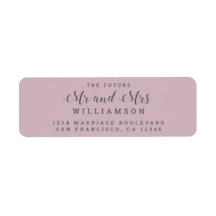 Chic Script Future Mr Mrs Wedding Return Address