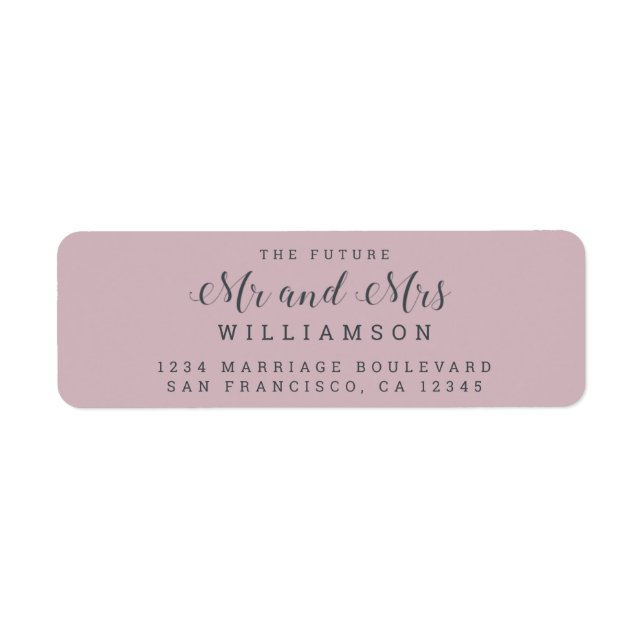 Chic Script Future Mr Mrs Wedding Return Address (Front)