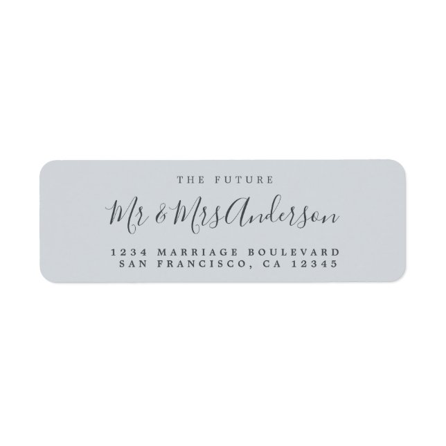 Chic Script Future Mr Mrs Wedding Return Address (Front)