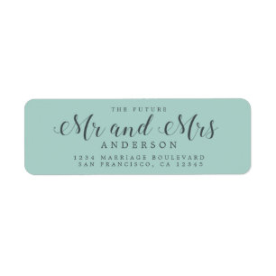 Chic Script Future Mr Mrs Wedding Return Address