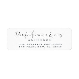 Chic Script Future Mr Mrs Wedding Return Address
