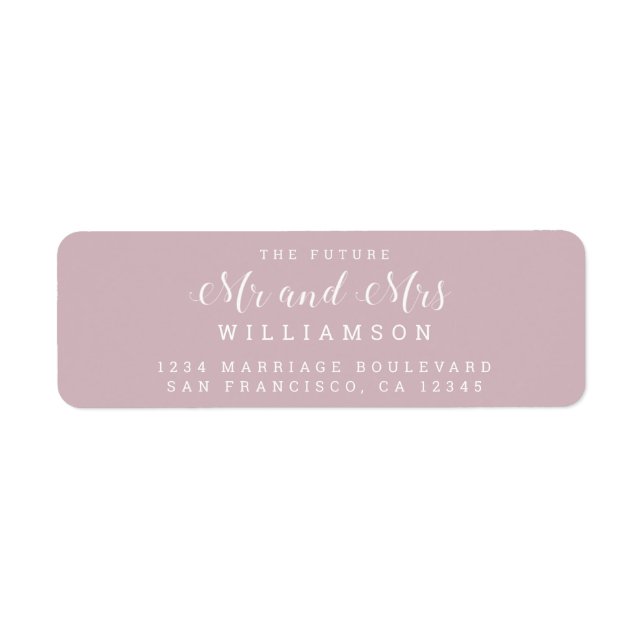 Chic Script Future Mr Mrs Wedding Return Address (Front)
