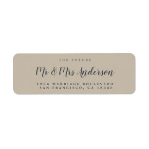 Chic Script Future Mr Mrs Wedding Return Address