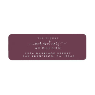 Chic Script Future Mr Mrs Wedding Return Address