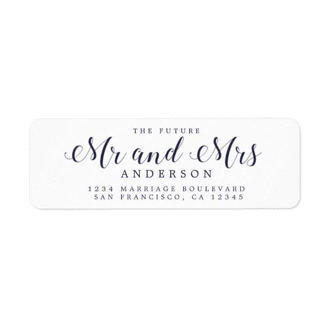 Chic Script Future Mr Mrs Wedding Return Address (Front)