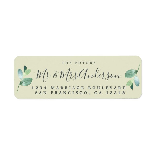 Chic Script Future Mr Mrs Wedding Return Address (Front)