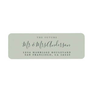 Chic Script Future Mr Mrs Wedding Return Address