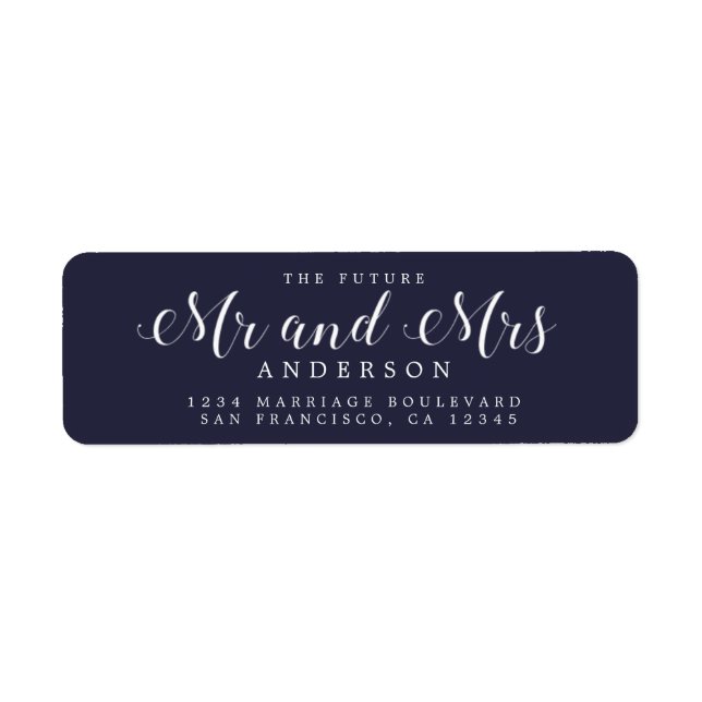 Chic Script Future Mr Mrs Wedding Return Address (Front)