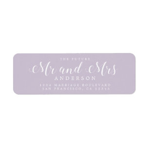 Chic Script Future Mr Mrs Wedding Return Address