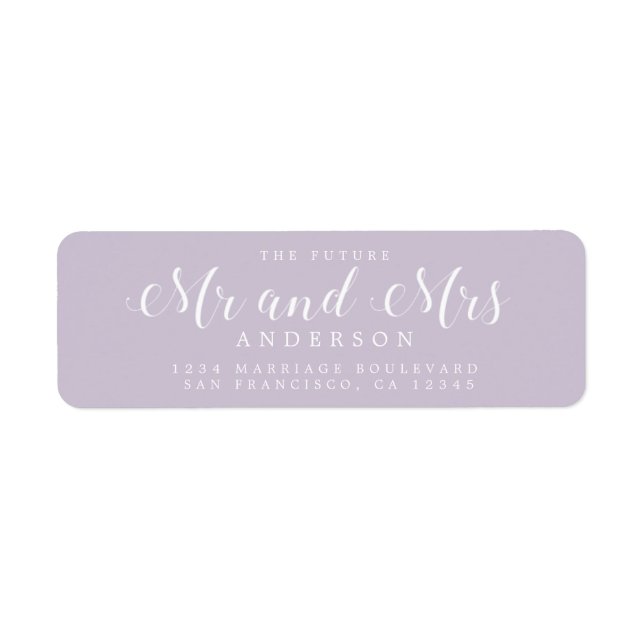 Chic Script Future Mr Mrs Wedding Return Address (Front)