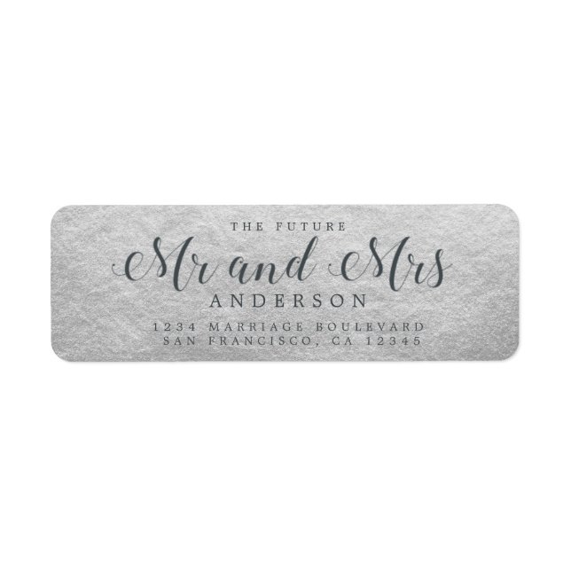 Chic Script Future Mr Mrs Wedding Return Address (Front)