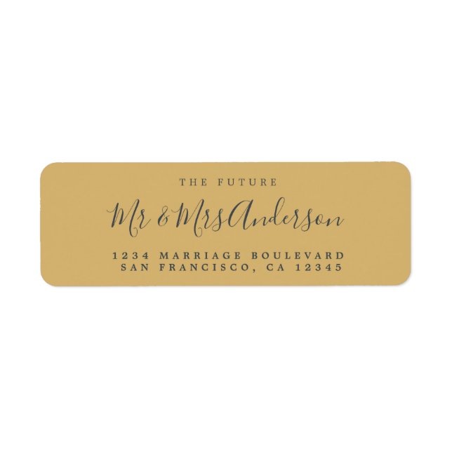 Chic Script Future Mr Mrs Wedding Return Address (Front)