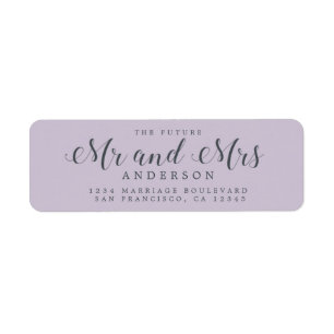 Chic Script Future Mr Mrs Wedding Return Address