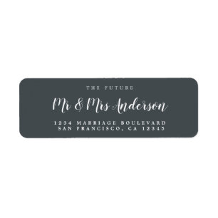 Chic Script Future Mr Mrs Wedding Return Address