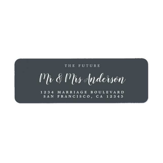 Chic Script Future Mr Mrs Wedding Return Address (Front)