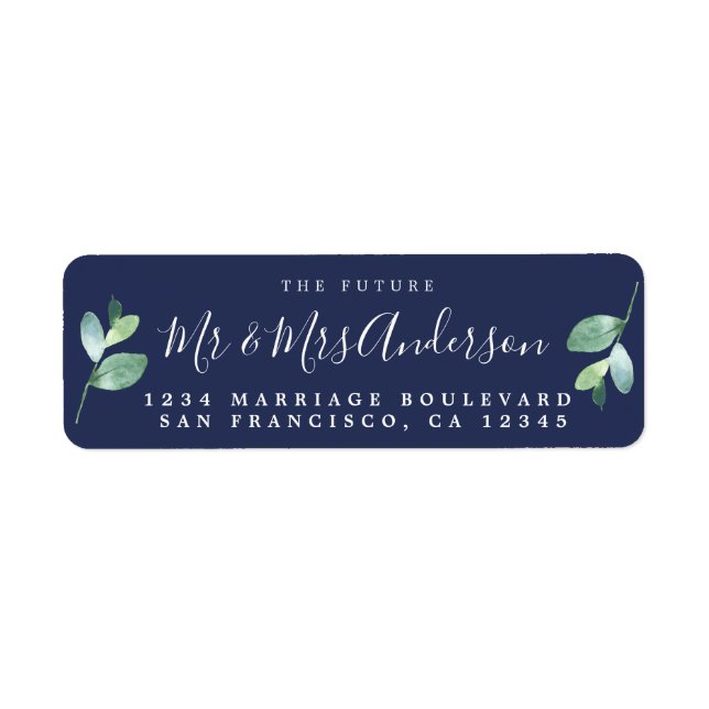 Chic Script Future Mr Mrs Wedding Return Address (Front)