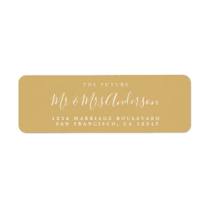 Chic Script Future Mr Mrs Wedding Return Address