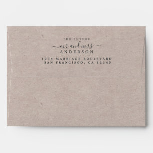 Chic Script Future Mr Mrs Wedding Return Address Envelope