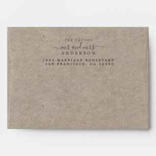 Chic Script Future Mr Mrs Wedding Return Address Envelope