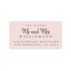 Chic Script Future Mr Mrs Wedding Return Address Label