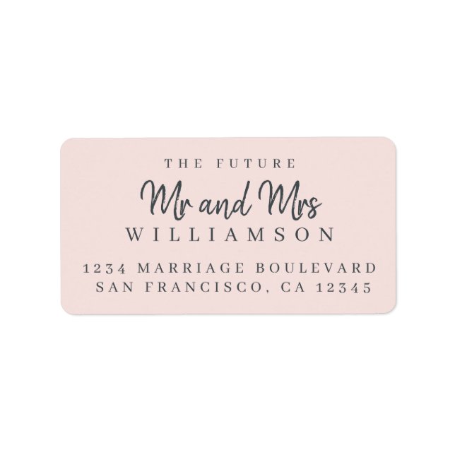 Chic Script Future Mr Mrs Wedding Return Address Label (Front)