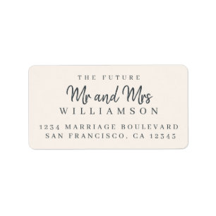 Chic Script Future Mr Mrs Wedding Return Address Label