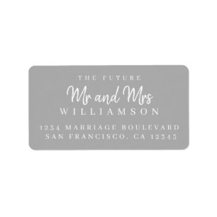 Chic Script Future Mr Mrs Wedding Return Address Label
