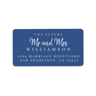 Chic Script Future Mr Mrs Wedding Return Address Label